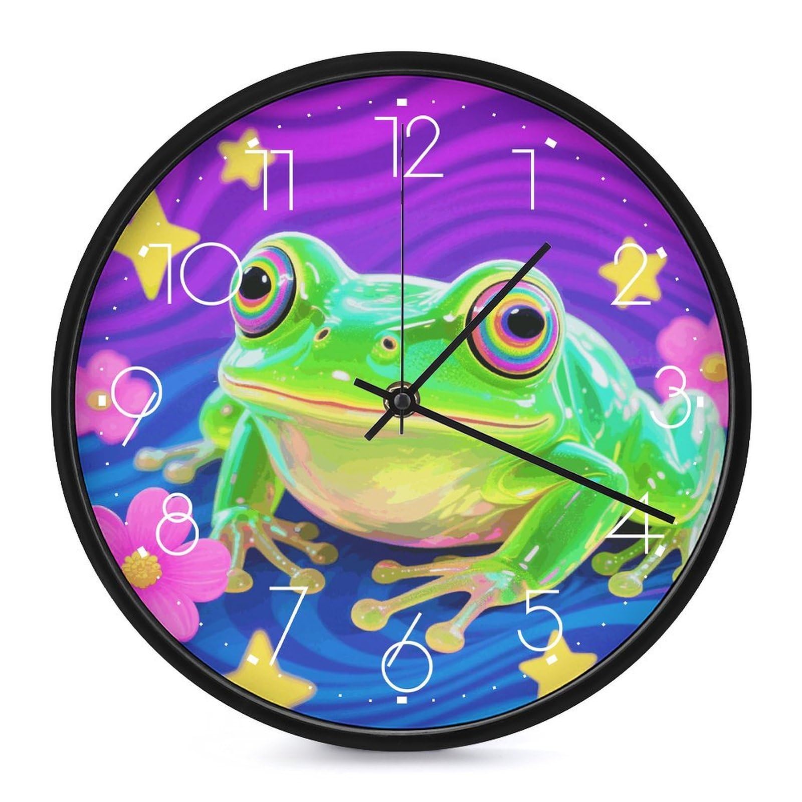 Horloge grenouille hippie pour cuisine et appartement lumineux