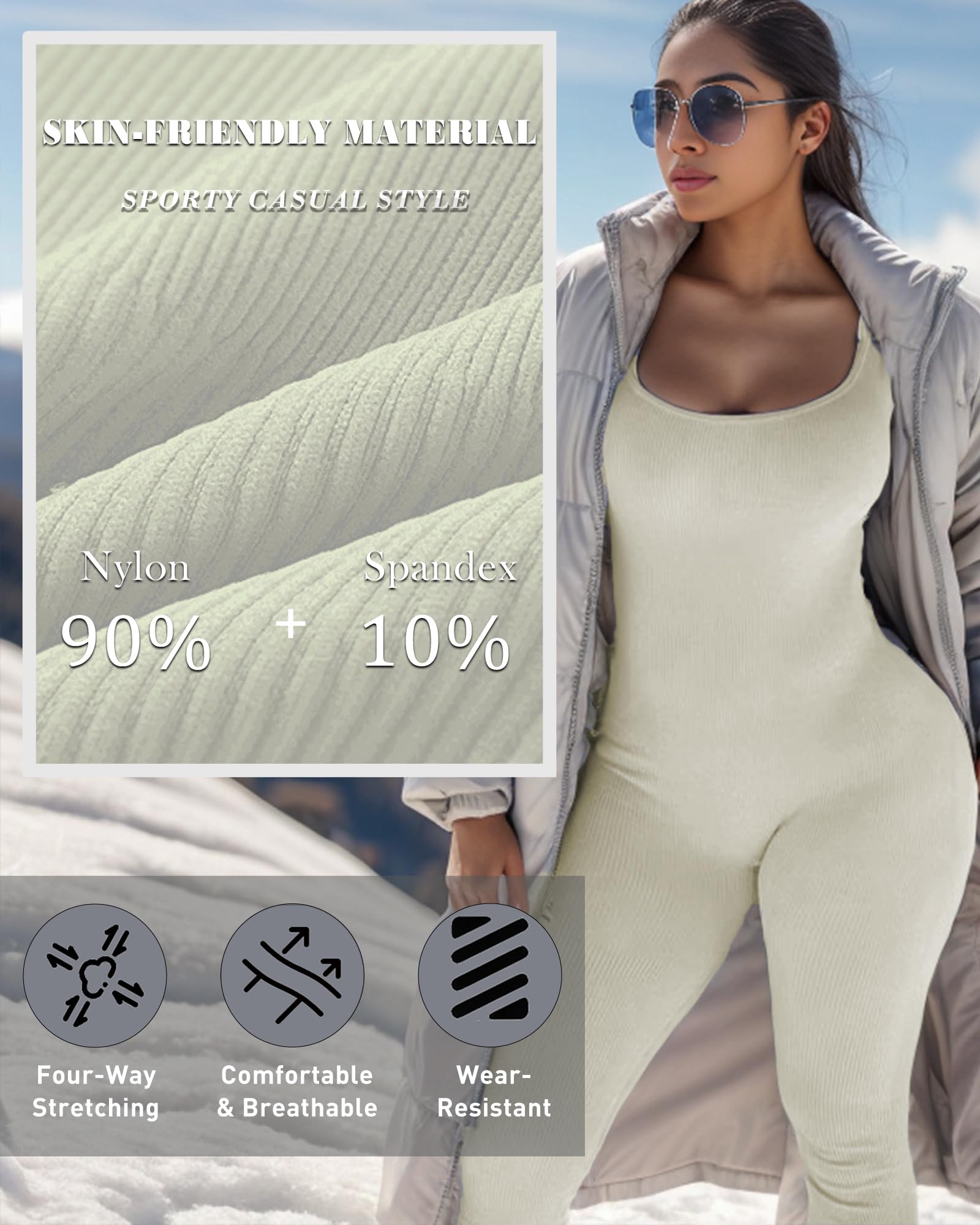 Merlvida Jumpsuit Donna Tuta Intera Donna Sportiva Completo Palestra Senza Cuciture Sport Abbigliamento Palestra Sexy Bodysuit Tutina Elegante Aderente Gym Yoga Workout