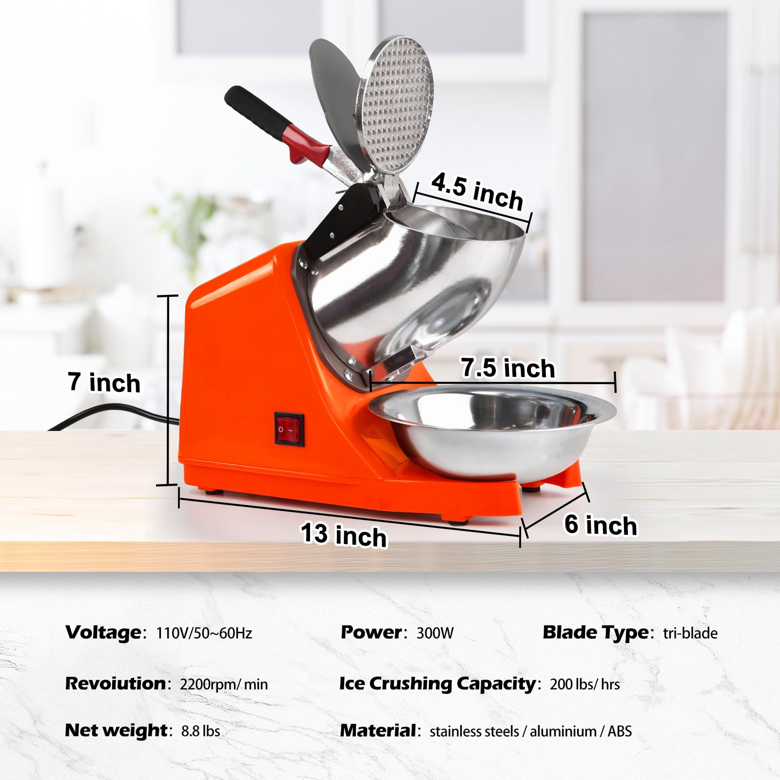 Amazon.com: Electric Shaved Ice Machine,with Ice Pick and Scoop,3