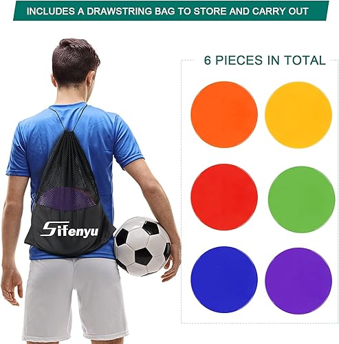 Miniatura 5 de Marcadores de punto de 8.8in, 10.0in, 6 puntos de agilidad de goma, conos planos, antideslizantes, puntos deportivos, puntos de piso, marcadores de