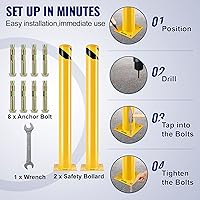 Vista 4 de VEVOR Bolardo de seguridad, poste de bolardo de altura de 42 pulgadas, poste de bolardo de seguridad de tubería de acero de 4.5 pulgadas