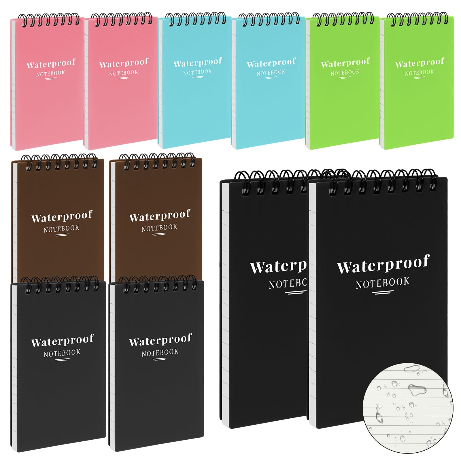 Carnet de notes pour écrire sous la pluie wavamawa imperméable