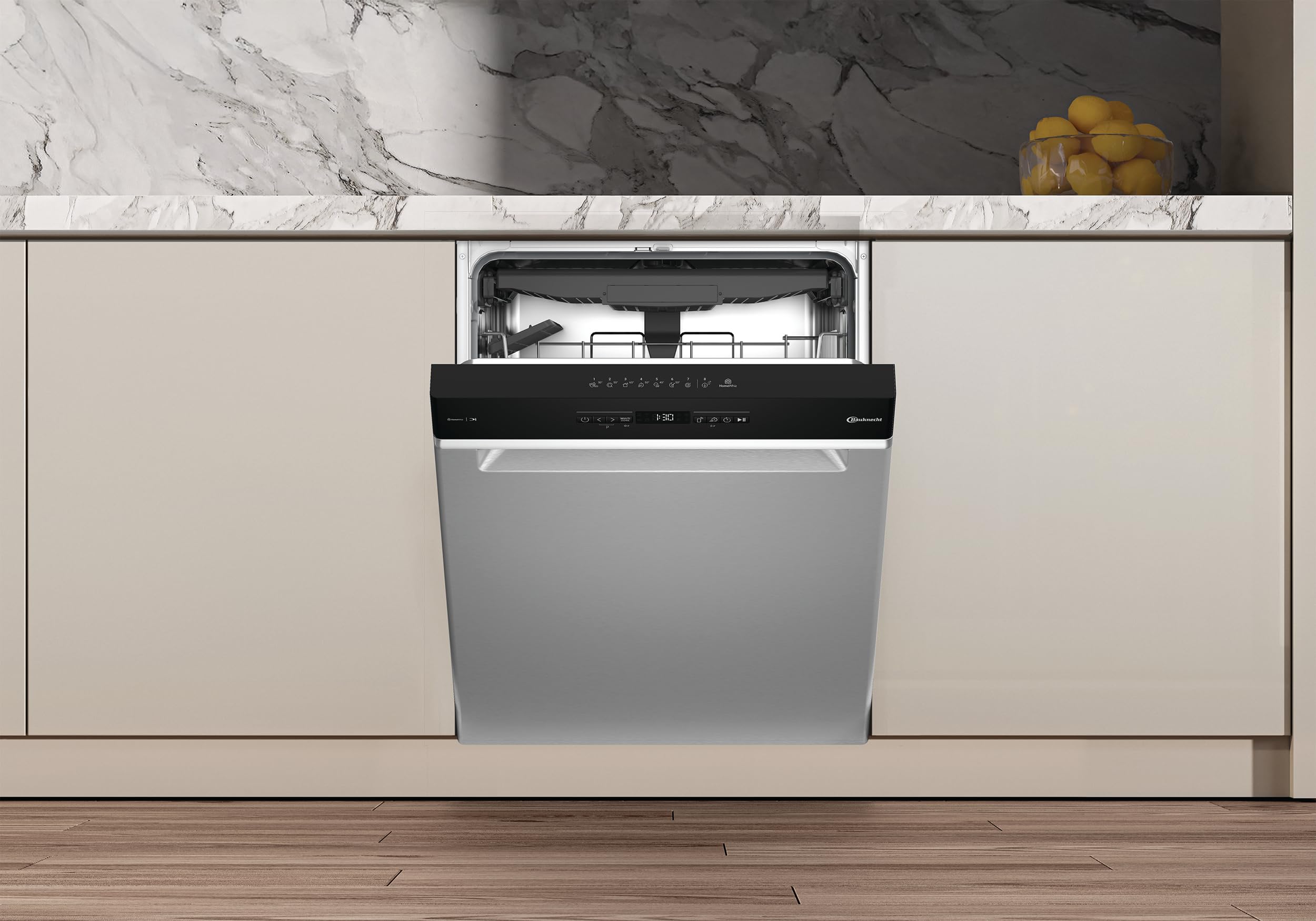 Bauknecht BKSV2UBN3CX Spülmaschine Unterbau 60 cm, 14 Maßgedecke, ActiveDry automatische Türöffnung, MultiZone, Sensorprogramm, leise 41 dB, Edelstahl