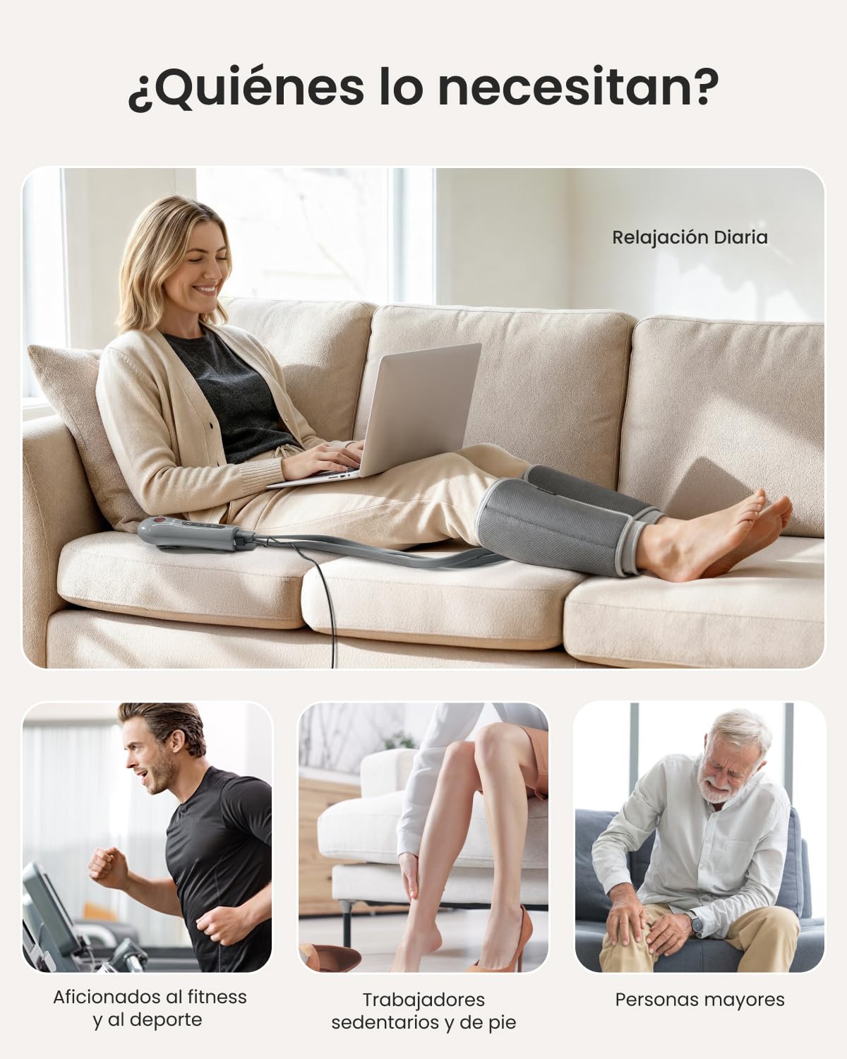 Masajeador de piernas con compresión de aire RENPHO, multiárea para muslos, pantorrillas y brazos, relajación muscular, diseño fácil de usar, regalo ideal para papá y mamá