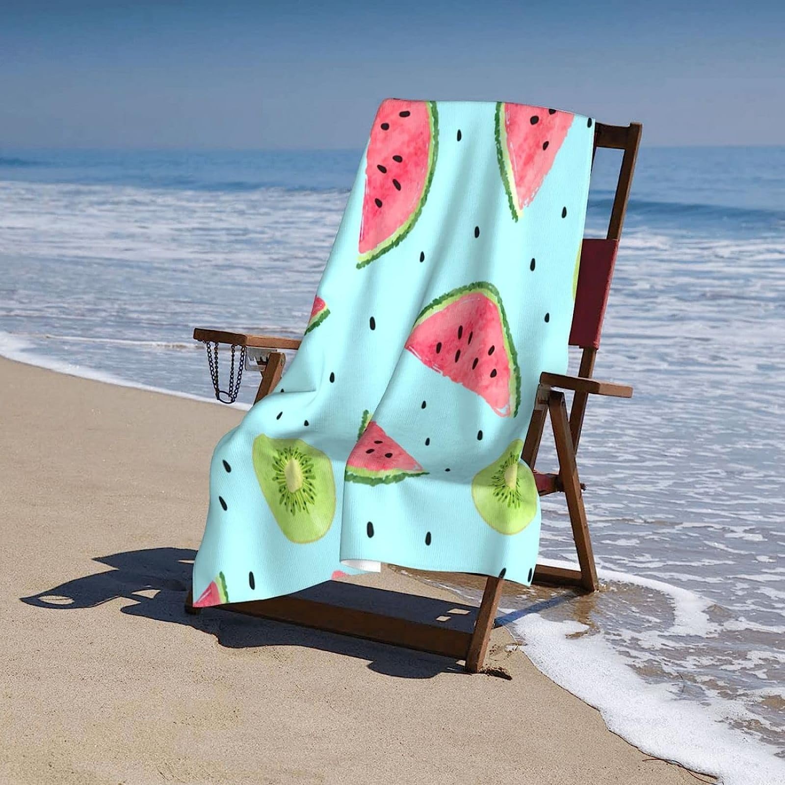 Kiwi All'Anguria Telo Mare Grande, Microfibra Asciugamano da Spiaggia, Teli Mare Kiwi All'Anguria, Asciugatura Rapida Antisabbia Adulti Teli Mare per Nuoto Campeggio 3D Telo Mare 150x200 cm