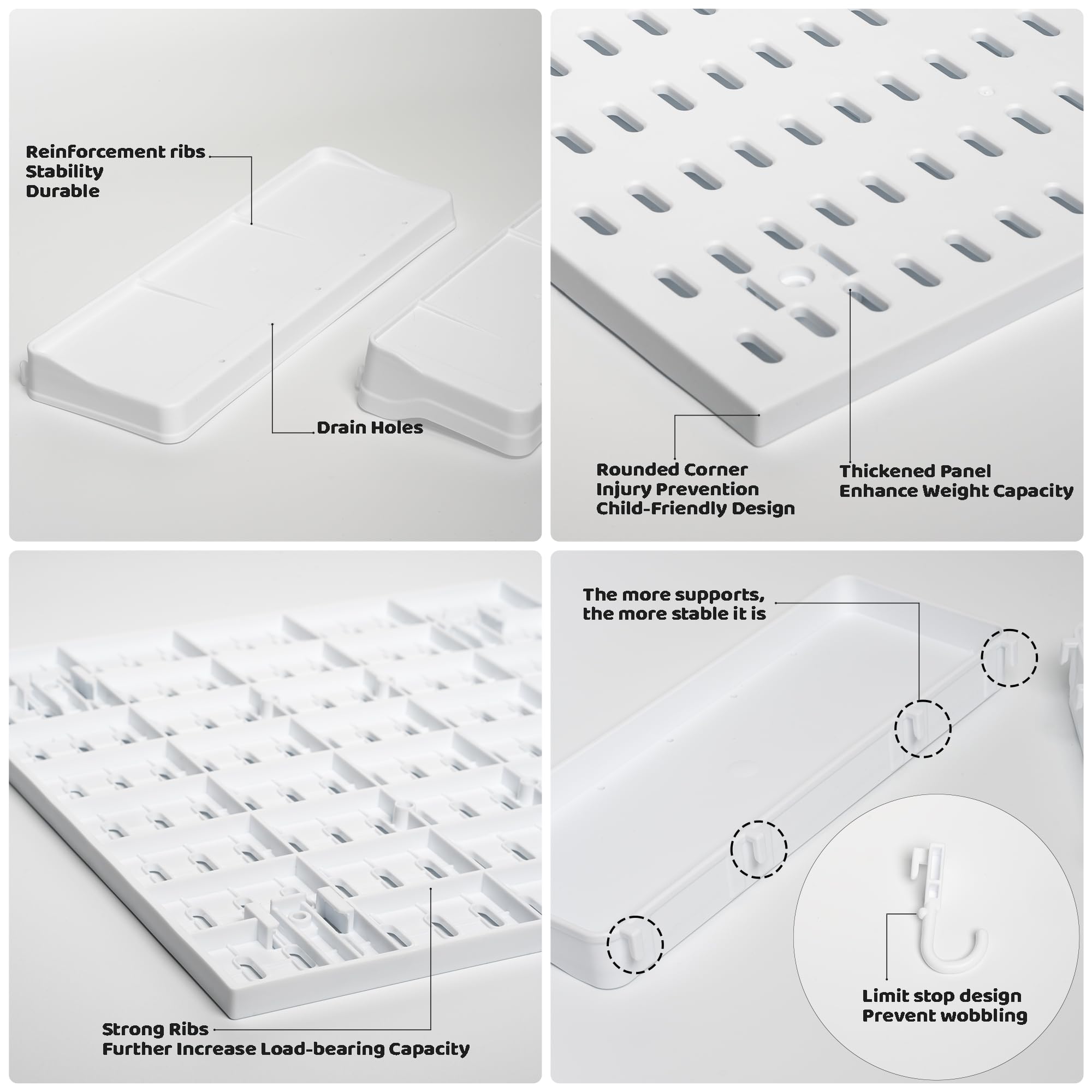 Mo0yuu'life LeDeGine Stecktafel-Kombinationsset, Wandbehang, Organizer, für Schlafzimmer, Badezimmer, Küche, Büro zur Aufbewahrung, Organisation, dekoratives Display (6 Bretter und 31 Zubehör)