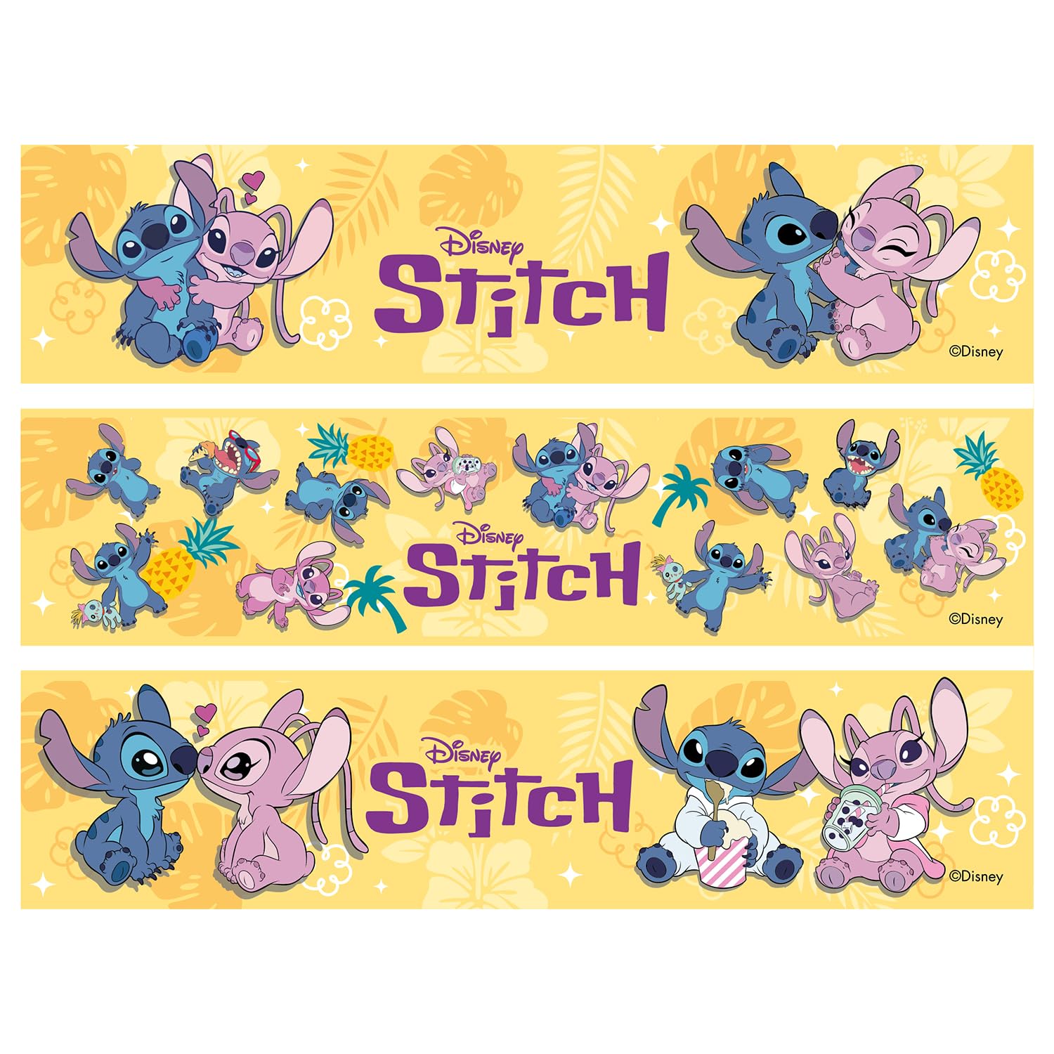 Dekora, Stitch Ribbon, Cinta Decorativa para Tarta, Ideal para Tartas Infantiles y Fiestas Temáticas, Impresión Comestible, Fácil de Colocar, 21x5 CM