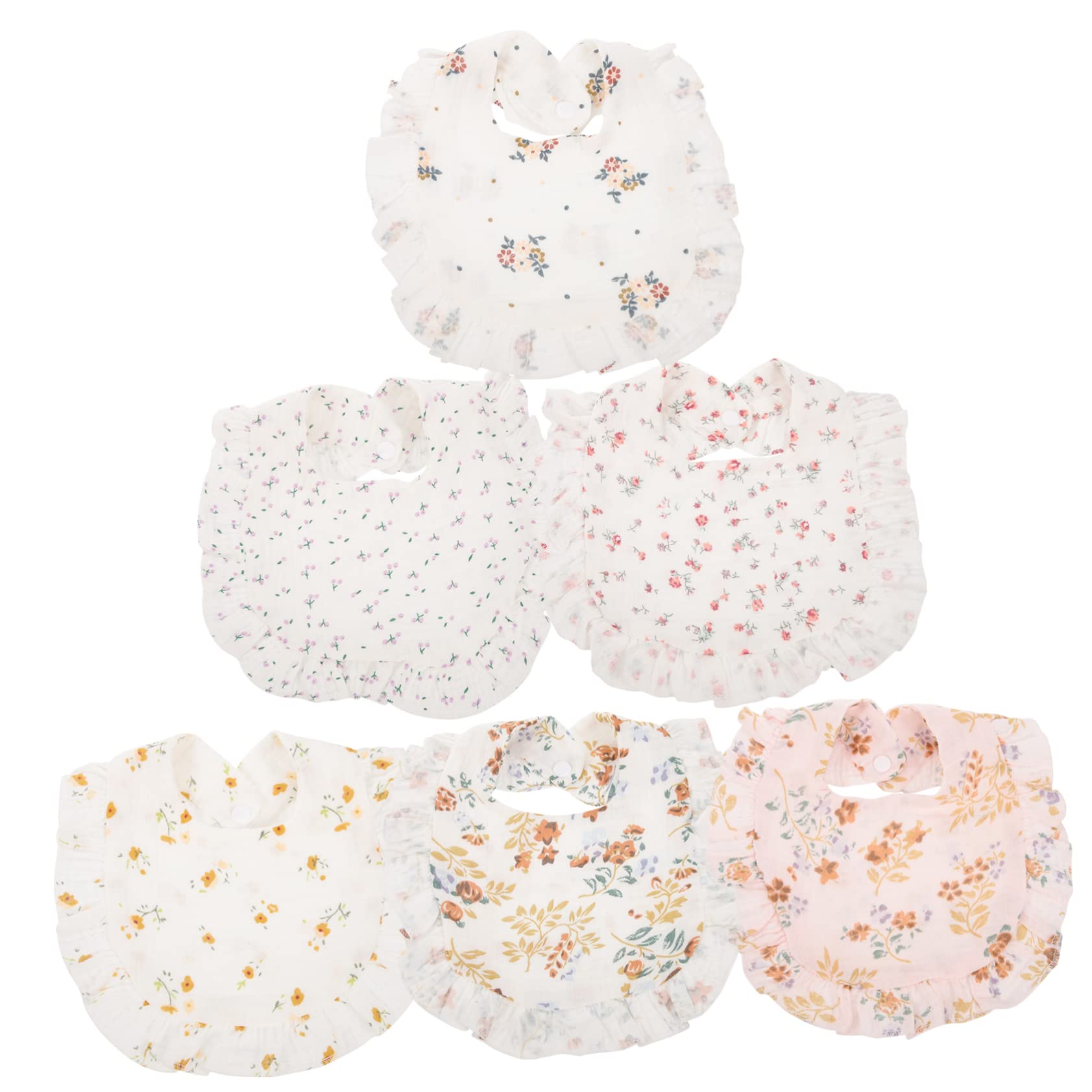 Toyvian 12pezzi Bavaglini Cotone Per Ragazzo Ragazza Design Elegante e Ruffled Bavaglini Multiuso Per Sbavamento Alimentazione e Morbidi e Assorbenti Adatti Per Bambine