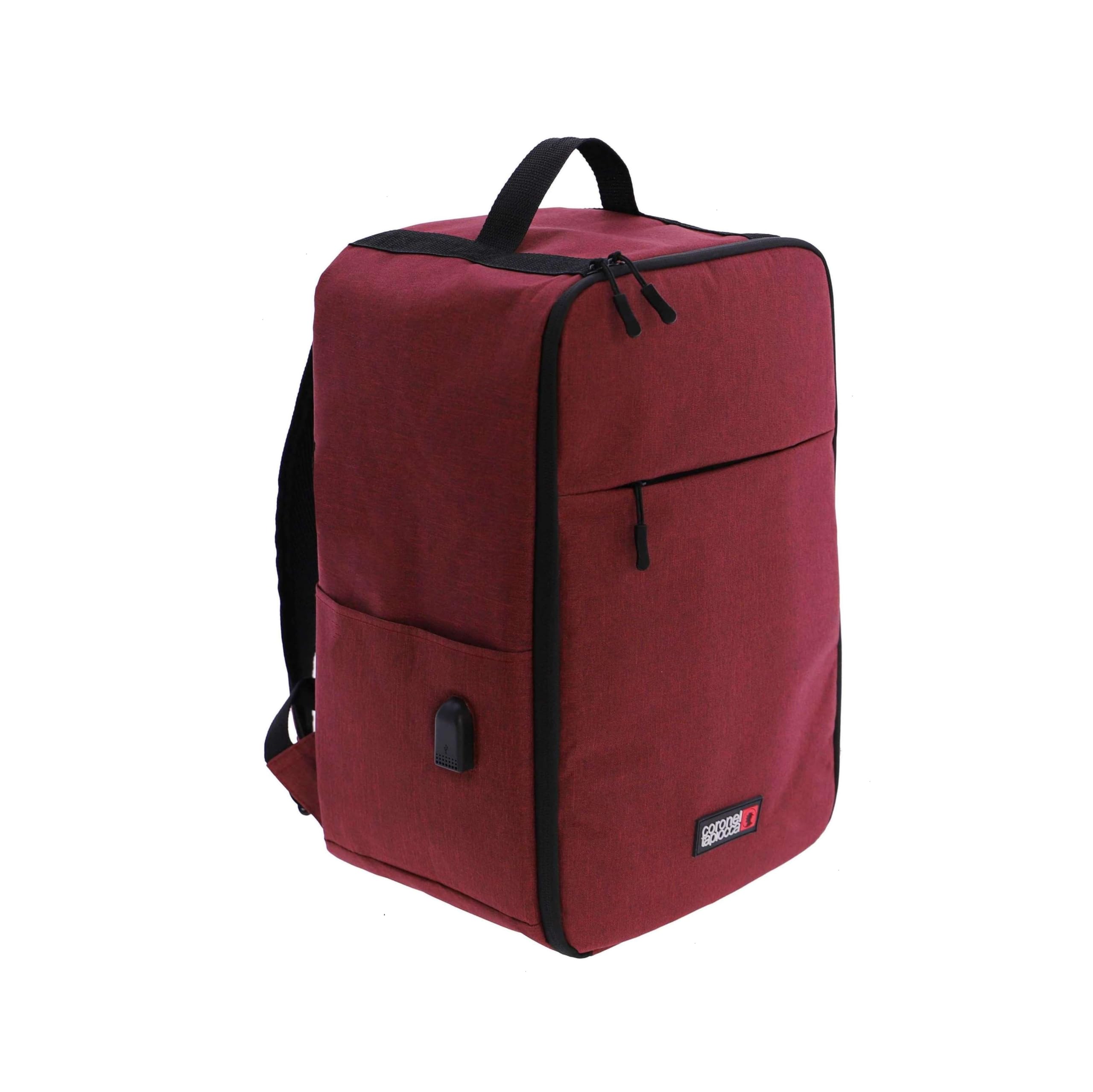 Airplane cabin travel backpack 40x20x25 - Ryanair backpack 40x20x25 - Travel cabin backpack - Travel backpack adapted for any trip and airline, Coronel Tapioca, red, Estándar, Daypack