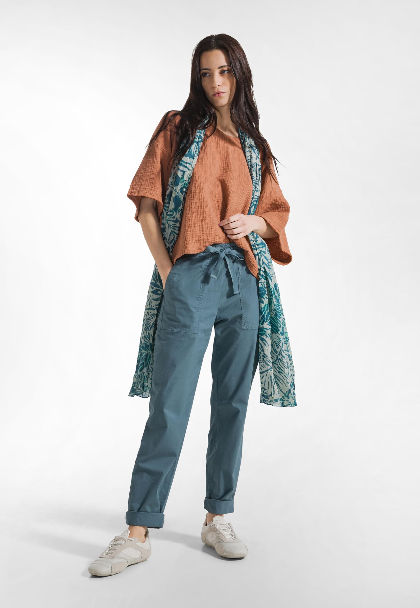 DEHA - Pantalone Poplin Straight Pants in Cotone per Donna