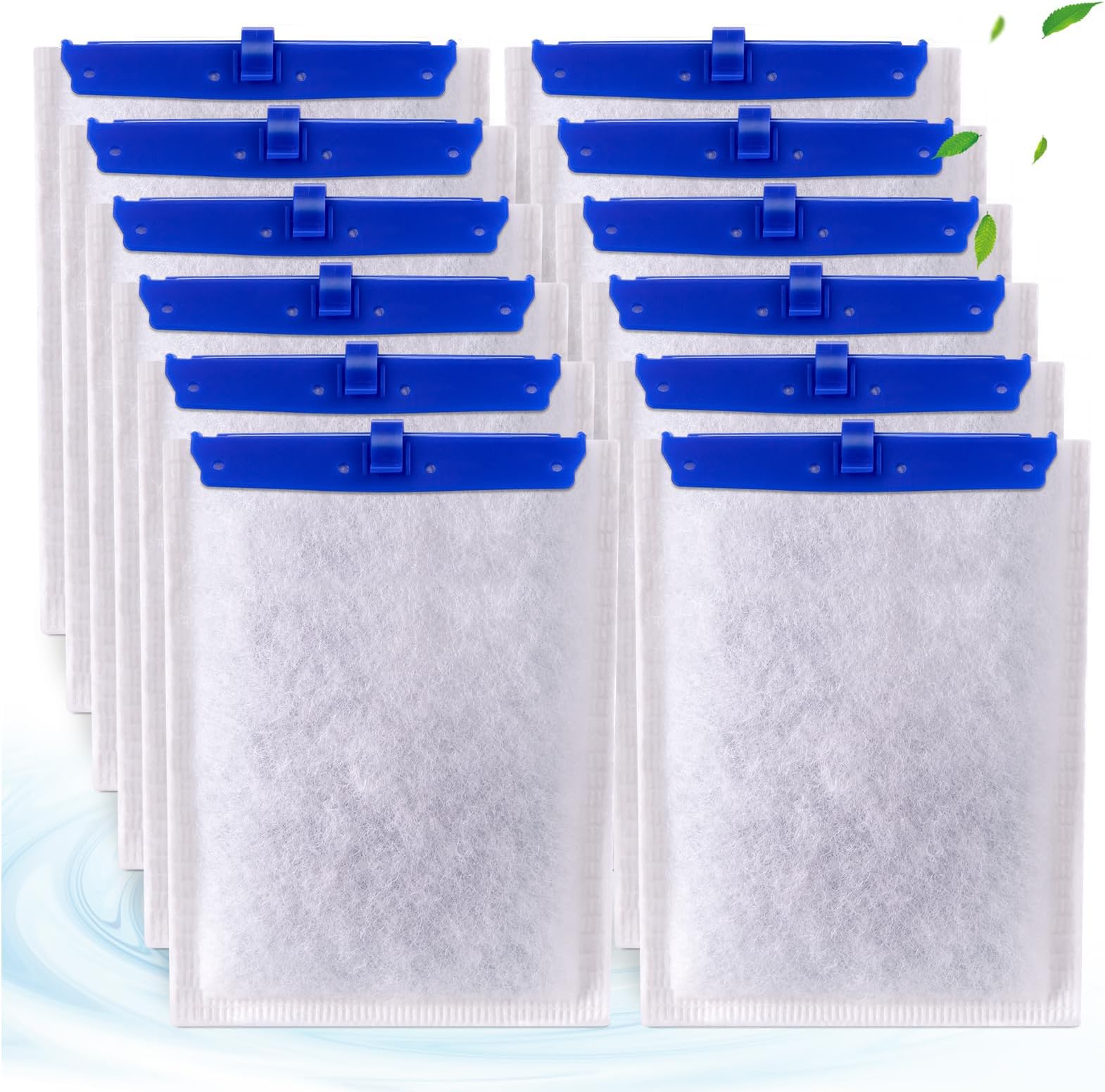 xbbwmrs 12-Pack Large Replacement Filter Cartridges Compatible with Tetra Whisper Bio-Bag Filters Large Aquarium Filter Cartridges for Whisper 20i/40i /IQ20/30/45/60 PF20/30/40/60 Power Filters