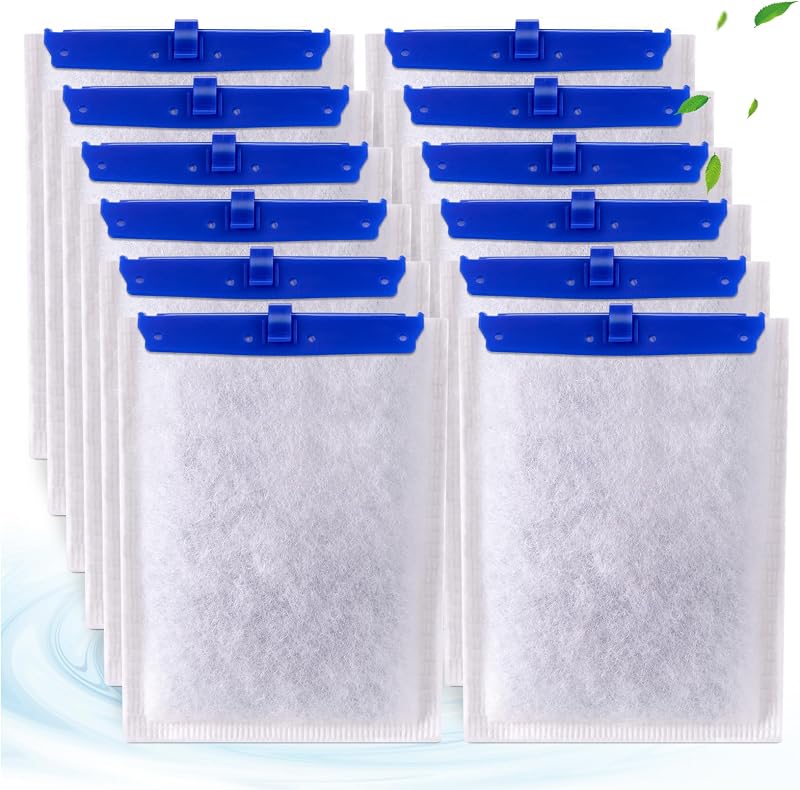Refil de Filtro para Aquário Grande Compatível com Tetra Whisper IQ e PF, xbbwmrs, Pacote com 12