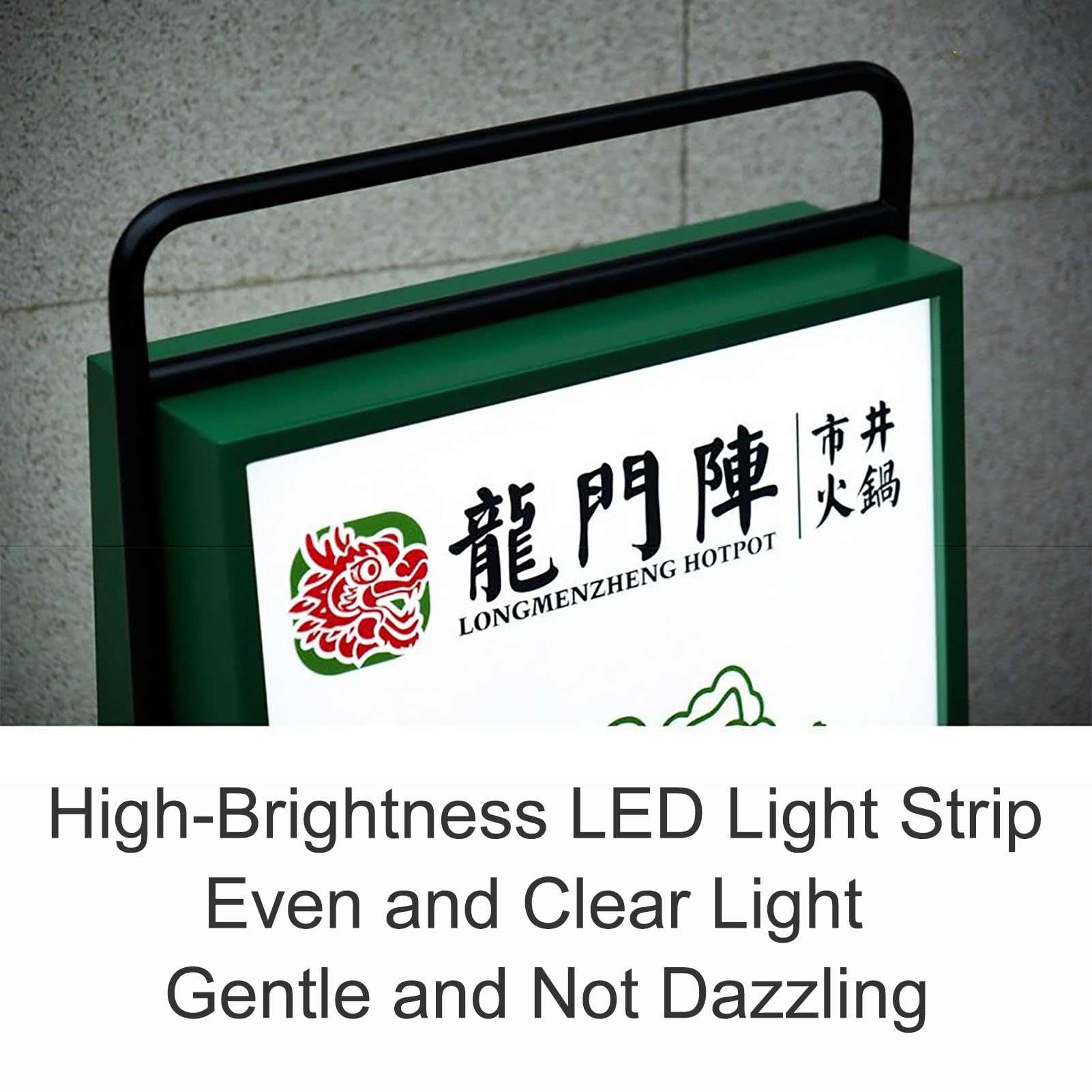 Soporte para carteles con luces LED, soporte de pie para póster de pie para interiores y exteriores, soporte de señalización duradero para promociones y anuncios