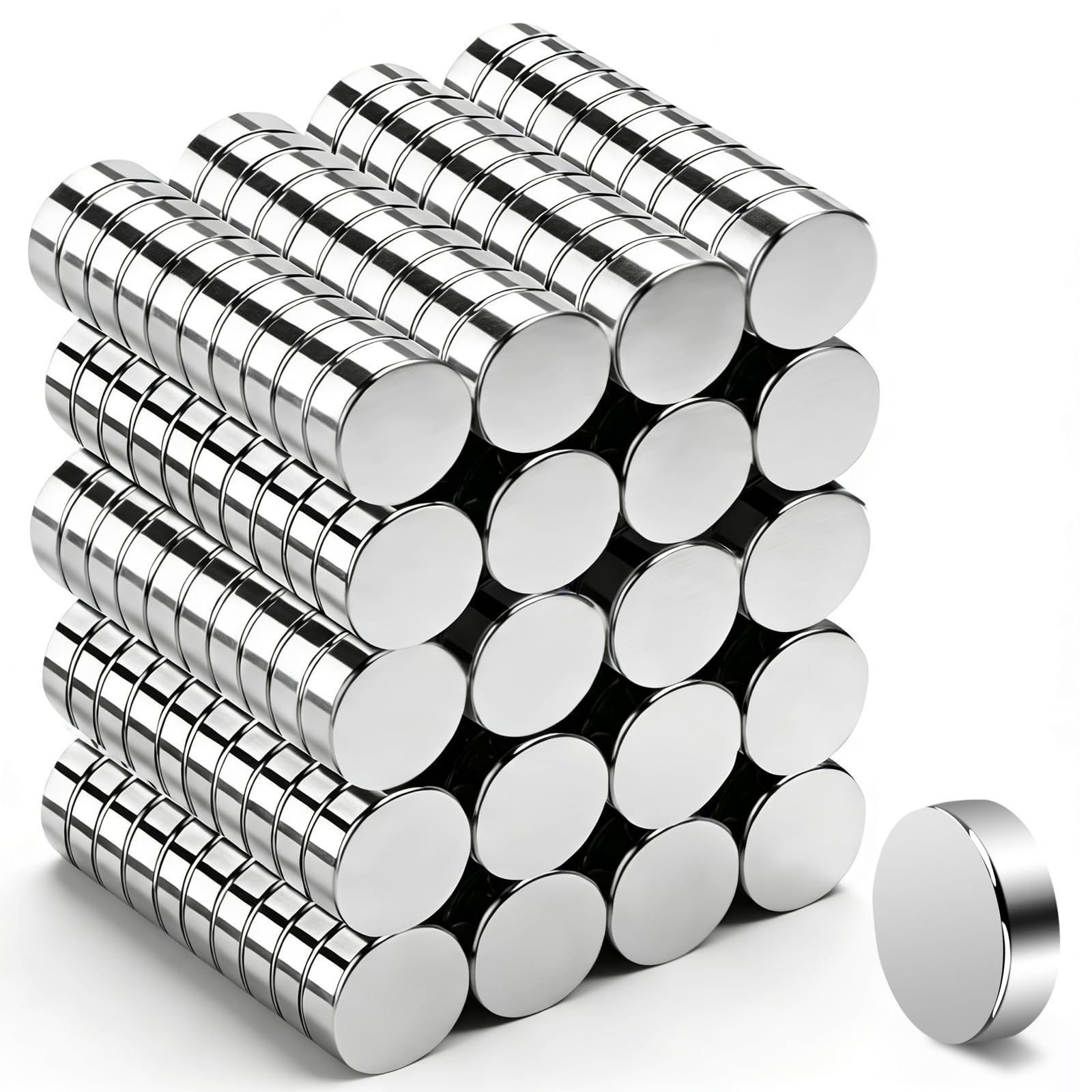 Aenienoe Pack of 200 Magnets 6 x 2 mm Small Magnets Strong Neodymium Magnets Mini Round for Pin Board Fridge Whiteboard Craft Photos