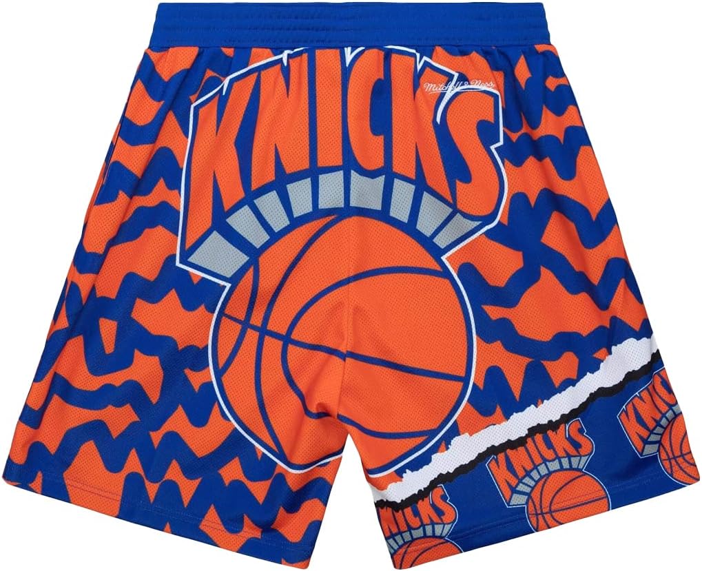 Mitchell & Ness NBA Jumbotron 2.0 Sublimated New York Knicks Mens Royal/Orange Shorts