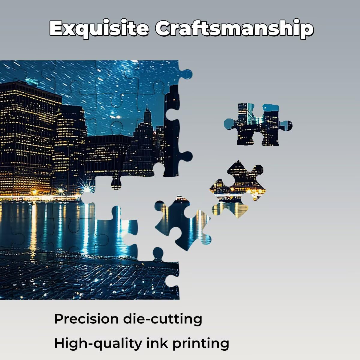 Puzzle 1000 Pezzi Paesaggi, Puzzle New York, in Legno, 75x50cm -1406 | Puzzles con Confezione di Alta Qualità, Intrattenimento Creativo, Giochi Rilassamento e Intelligence, Regalo Donna Decor Casa