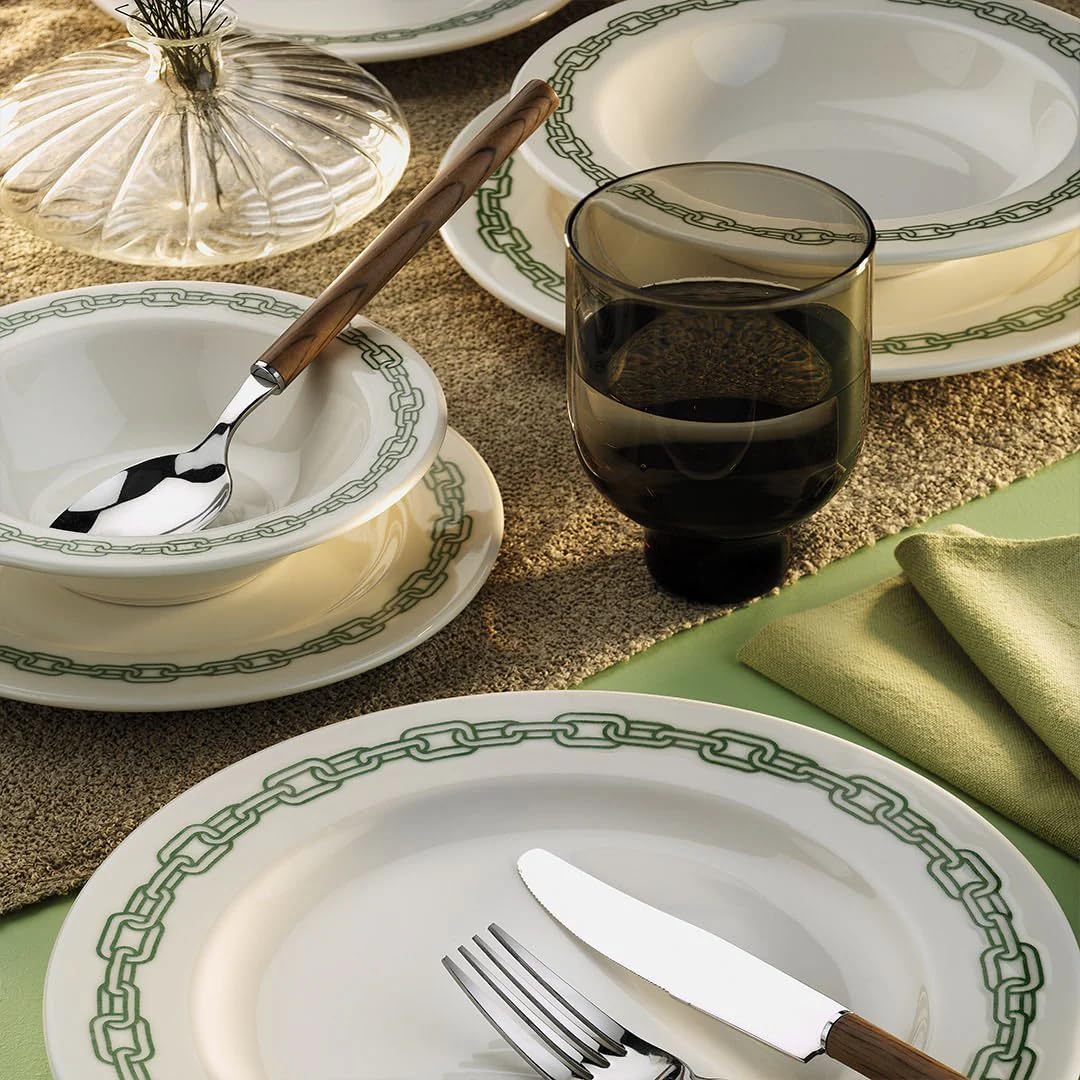 Vajilla de Porcelana 24 Piezas – Vajilla Fecra Rante para 6 Personas – Vajilla Completa y Elegante