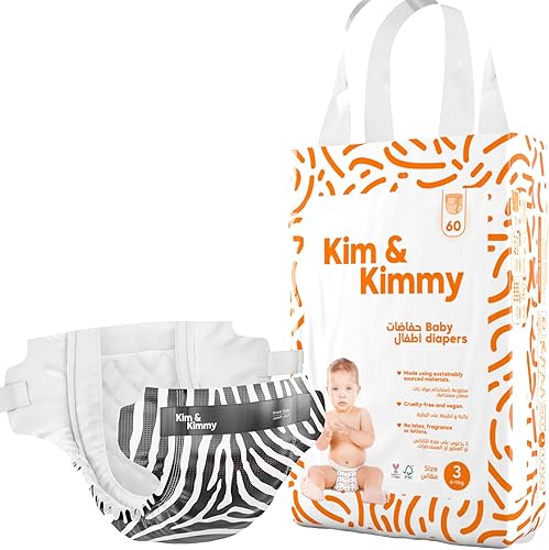 Miniatura 27 de Kim & Kimmy Pañales ecológicos, recién nacidos, hasta 11 libras, 32 pañales – Protección contra fugas de 12 horas, sin erupciones, hipoalergénicos –