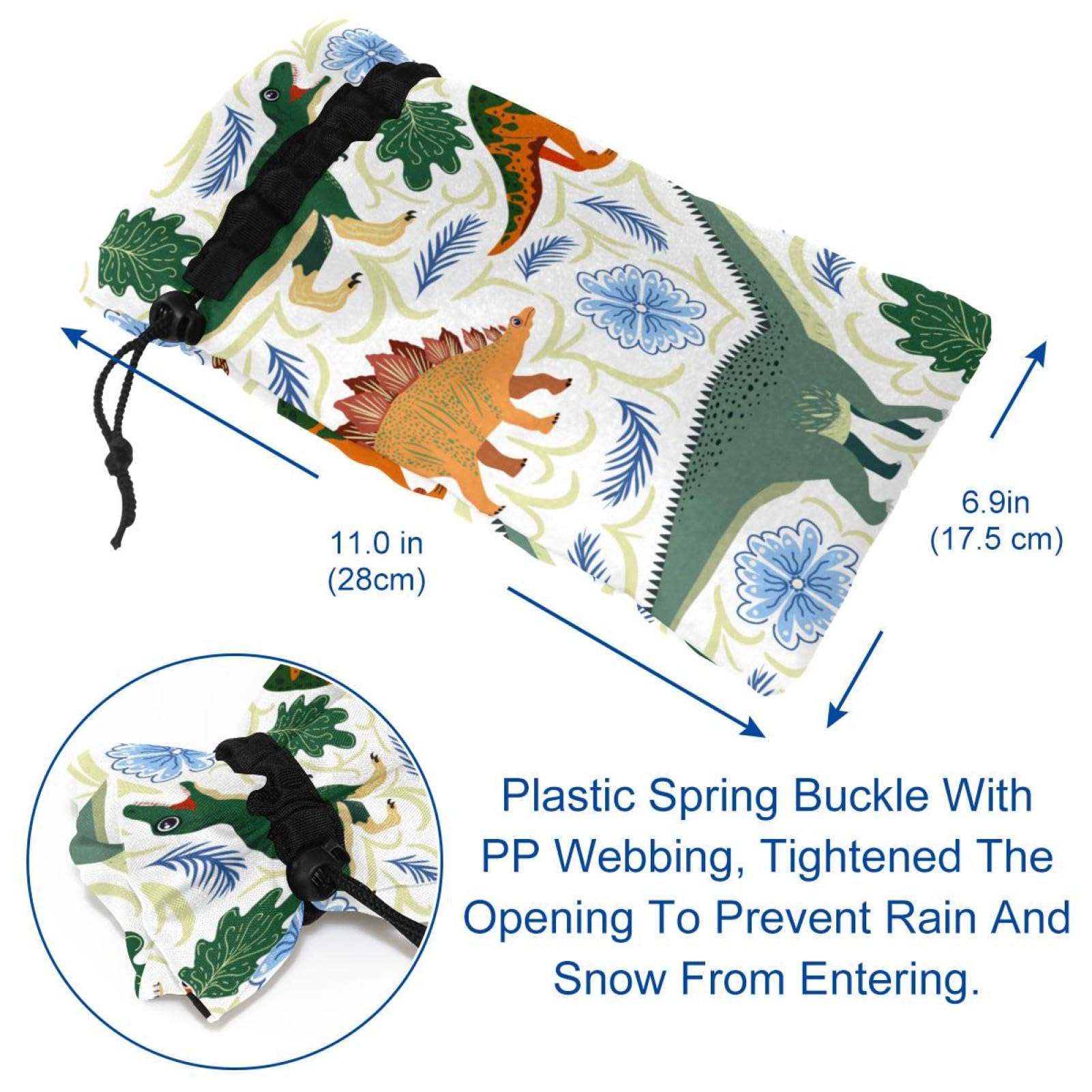 Confezione da 2 coperture per rubinetti riutilizzabili per esterni, protezione dal gelo invernale, per esterni, ispessite, isolate, con stampa di dinosauri e foglie tropicali e fiori