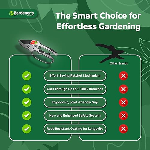 Miniatura 3 de Podadoras, tijeras de podar de trinquete, herramienta de jardín para manos débiles, regalo de jardinería para cualquier ocasión, estilo yunque por