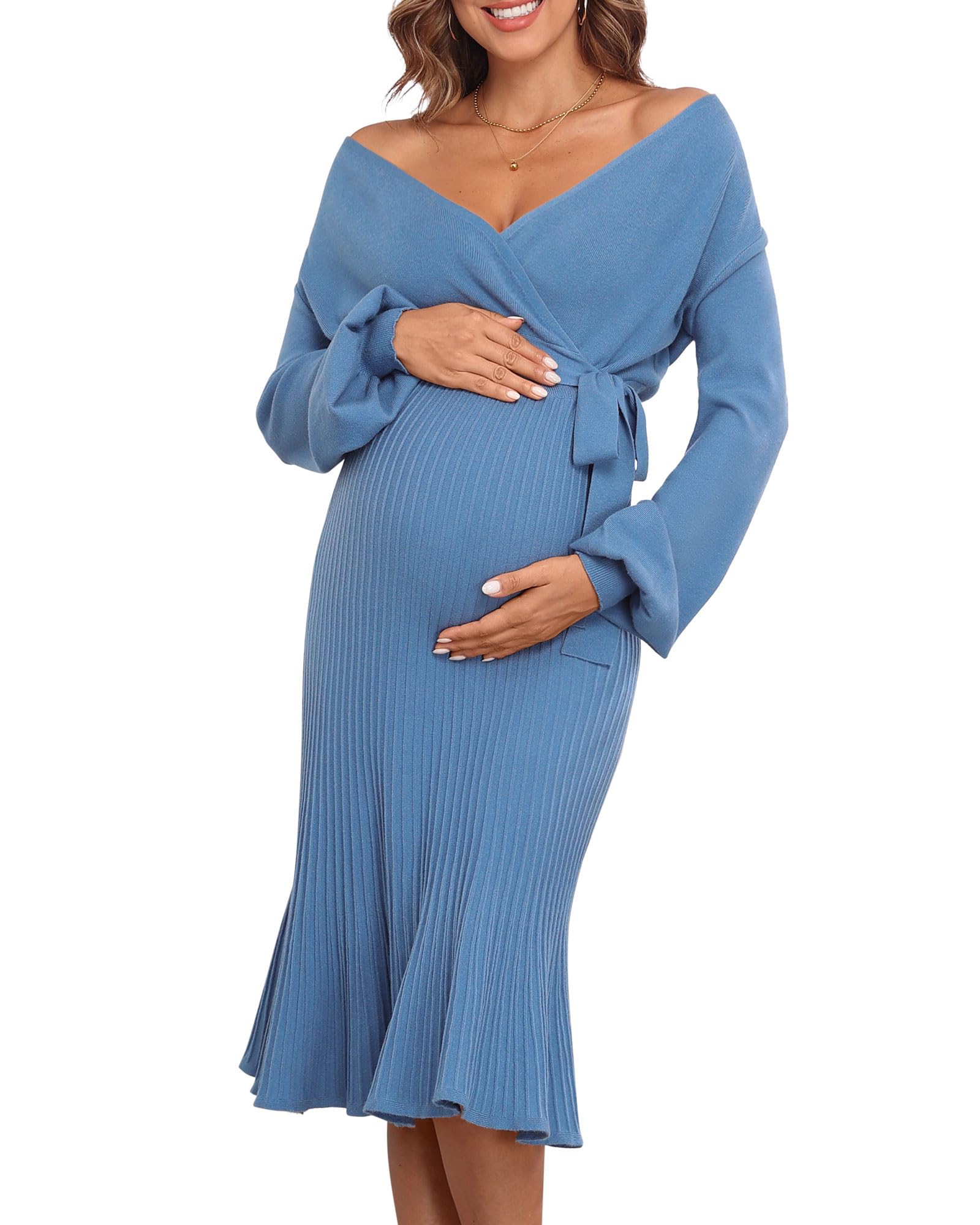 blue dress for baby girl Claudette Electric Blue Dress Cupro Ecovero Bohemian main image 0