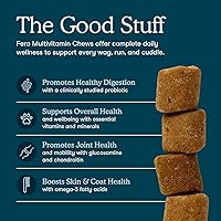Vista 2 de Fera Pets Masticables multivitamínicos para perros con glucosamina y probióticos, vitaminas y minerales esenciales para perros, promueve