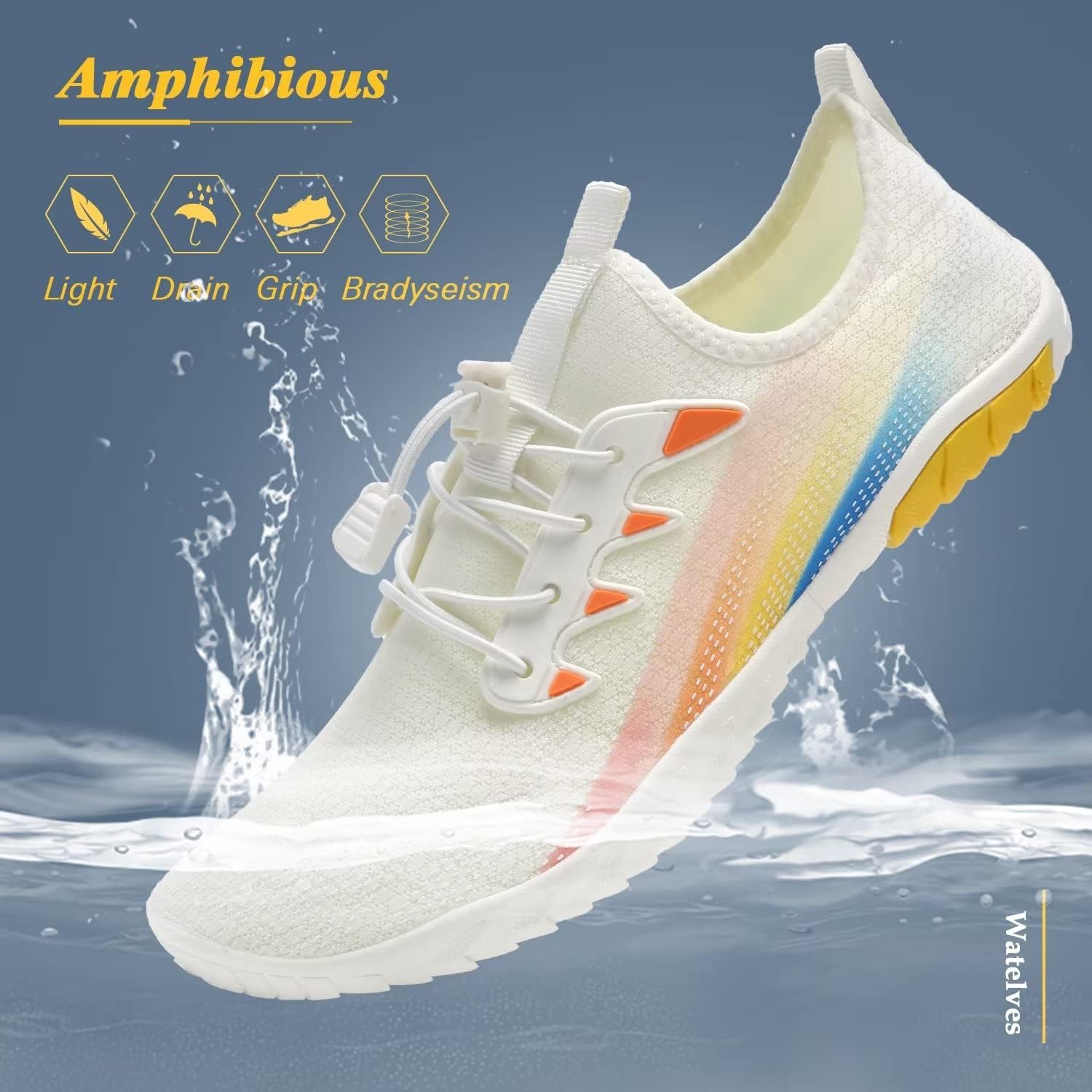 WateLves Water Shoes Mens Womens Beach Swim Shoes Quick-Dry Aqua Socks Pool Shoes for Surf Yoga Water Aerobics - Image 3