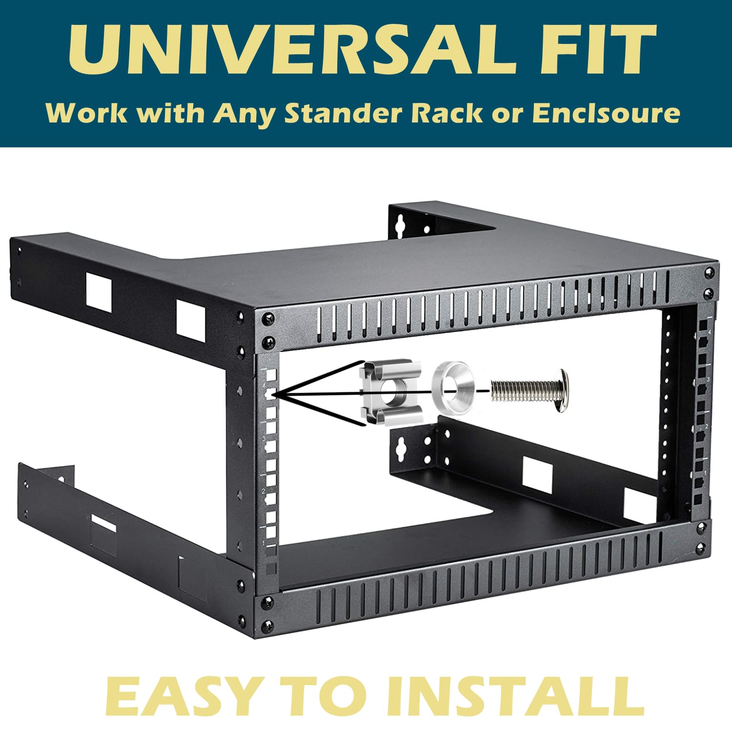 M6 Rack Snapklik.com : TECHTOO 50 Pack M6 Rack Mount Cage Nuts, Screws And ...