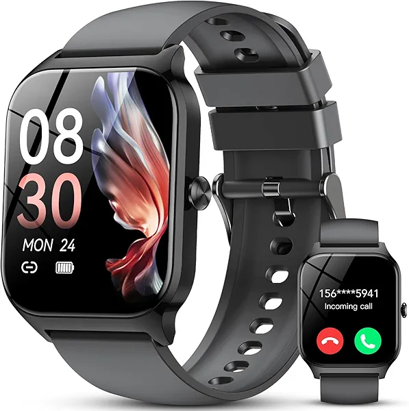 Smart Watch, 1.85" Smartwatch for Men Women(Answer/Make Call), 2025 Fitness Watch with 115+ Sports Modes/Heart Rate/SpO2/Pedometer/Sleep Monitor, IP68 Waterproof Activity Tracker for Android iOS