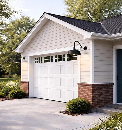 Miniatura 7 de Lzwelcy Luces de granero al aire libre de 11 pulgadas del atardecer al amanecer, luces de cuello de cisne de granero montadas en la pared, perfectas