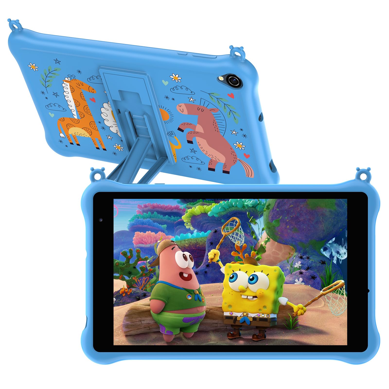 Tab5 Kids Tablet, Android 12 Tablet For Kids, 5Gb+ 64Gb/ 1Tb Tf, 5580Mah, Hd+ Ips Screen Kids Tablets With Parental Control Mode, Bluetooth, Google Play, Wifi, Kid-Proof Case, 8 Inch Blue
