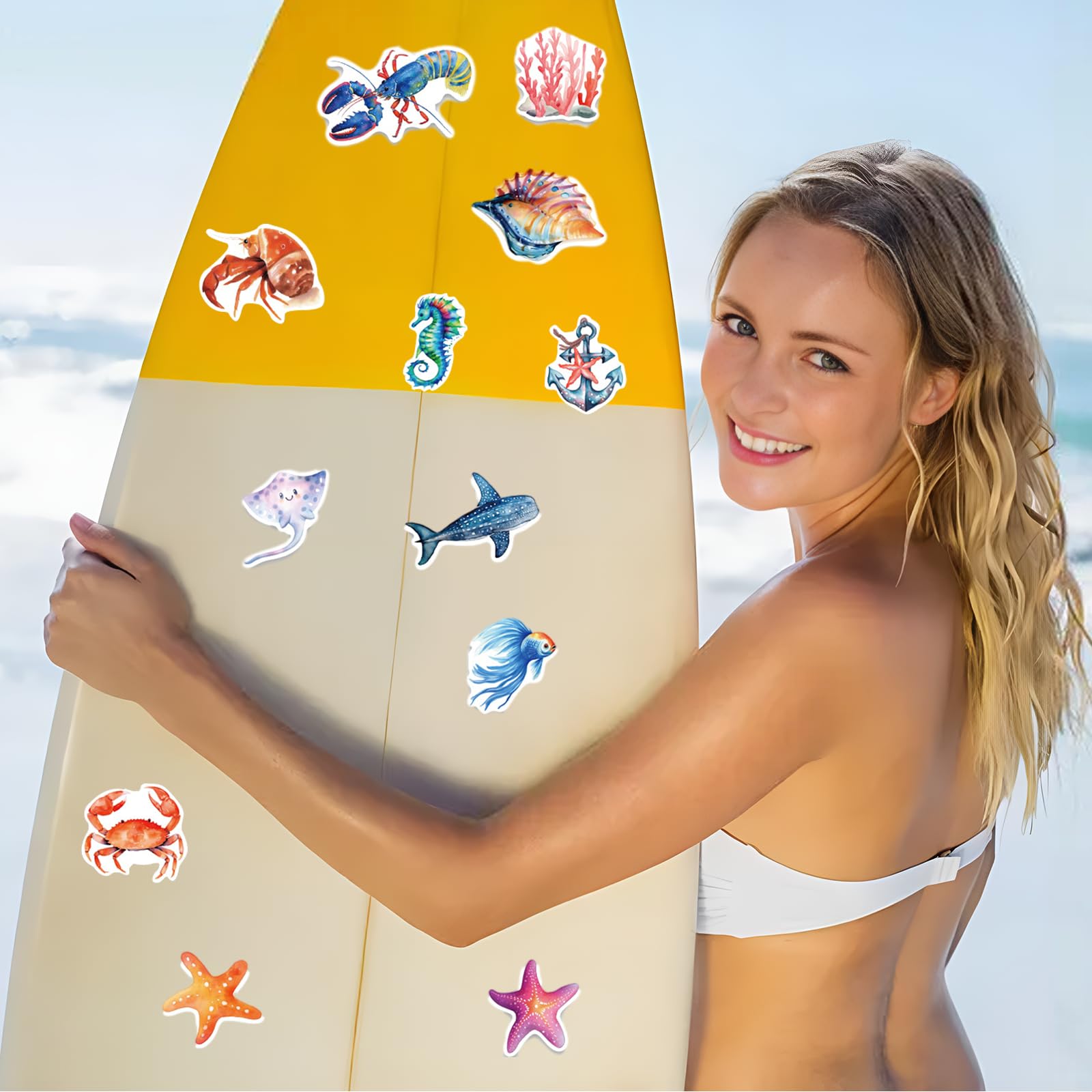 Lot De 50 Autocollants Animaux Marins En Vinyle Imperméable Pour Ordinateur Portable, Bouteilles D'eau, Skateboard, Scrapbooking, Vélo, Ordinateur, Téléphone, Graffiti Pour Adolescents, Filles