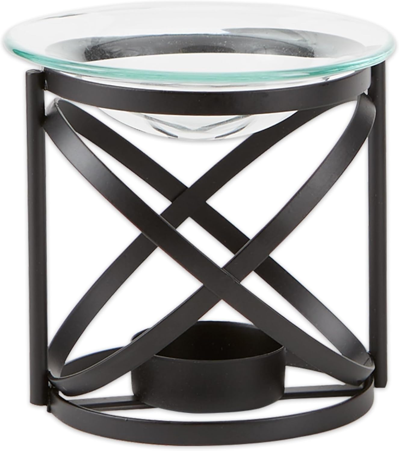 Zingz & Thingz Orbital Art Deco Oil Warmer - Metal Glass Essential Oil Diffuser, Made in USA, 3.5 Inch Compact Design