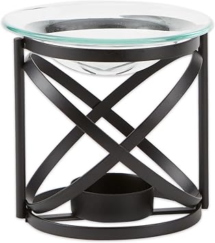 Zingz & Thingz Art Deco Collection Structural Metal Oil Warmer, Orbital, 3.625x3.625x3.625