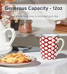 ONEMORE Coffee Mugs Set of 6, 12 oz Porcelain Coffee Cup Set with Handles, Ceramic Mugs for Latte Cappuccino Tea Cocoa, Microwavable Dishwasher and Oven Safe, Assorted Colors
