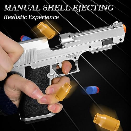 Miniatura 9 de Pistola de juguete de bala suave, pistola de juguete genial, balas de espuma suave con concha, juguete de expulsión de espuma, juegos de disparos,
