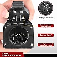 Vista 53 de Nilight Adaptador de remolque de hoja plana de 7 vías a 4 vías, carcasa de nailon resistente a prueba de agua, conector de cableado de 7 pines a 4