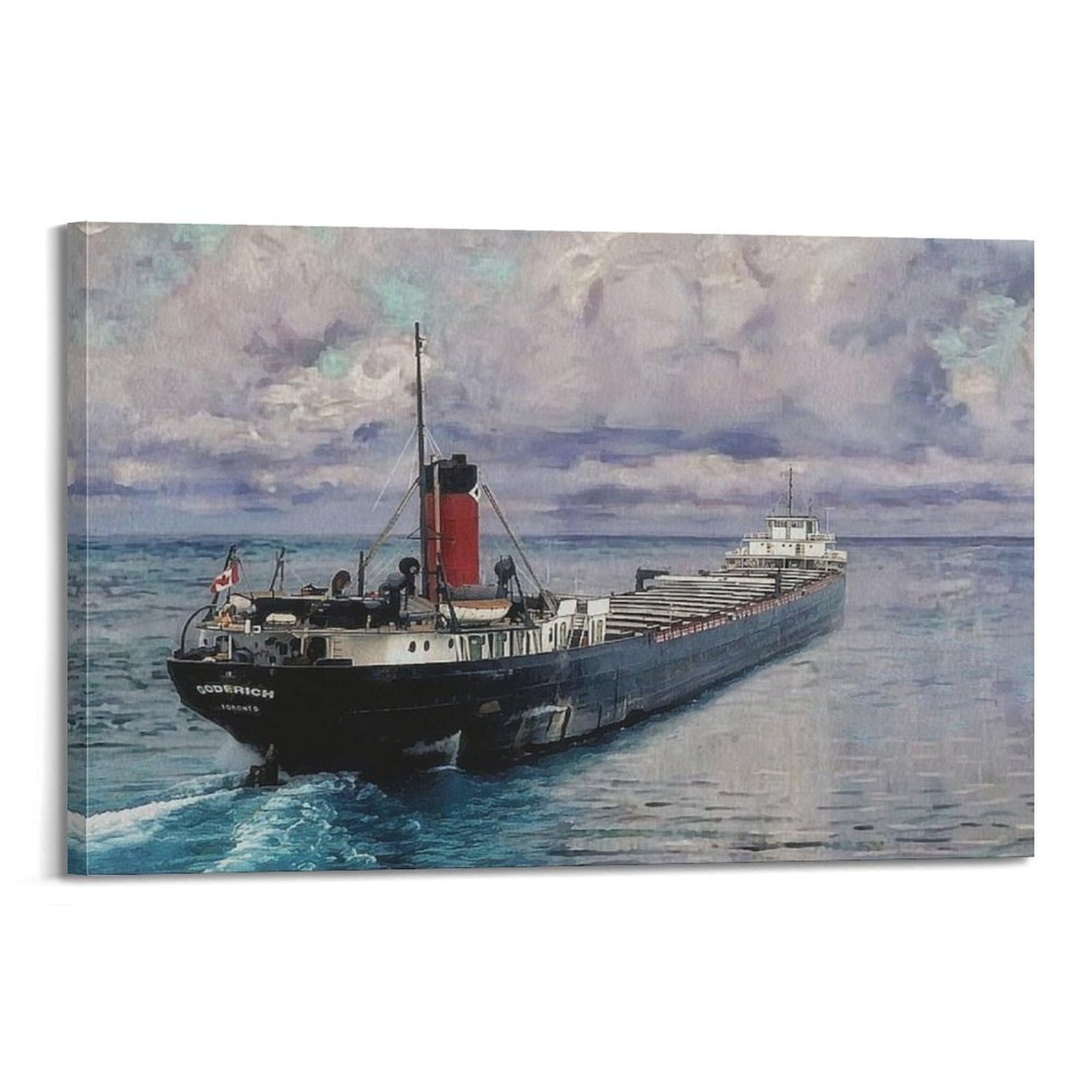 xiaoxiaoshen Goderich Watercolour Art Ship Canvas Poster Wall Art Prints Room Aesthetic Murals Bedroom And Living Decorations 24x36inch(60x90cm)