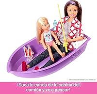 Vista 4 de Barbie Camper, juego de muñecas con 50 accesorios, se transforma en camión, barco y casa, incluye piscina, 3 en 1 Dream Camper (exclusivo de Yaxa)