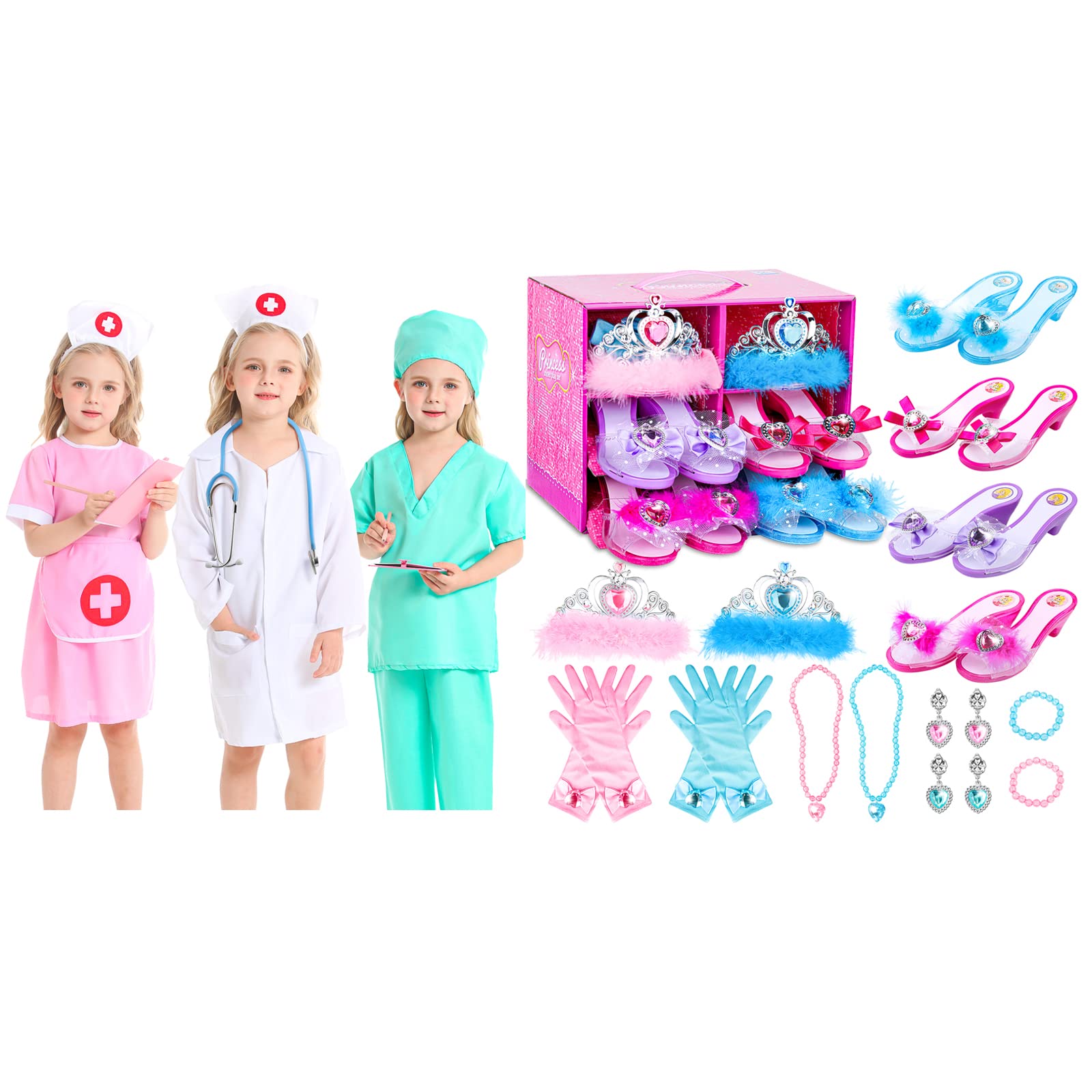 DISHIODoctor Kit for Kids and Girl Princess Dress Up Shoes