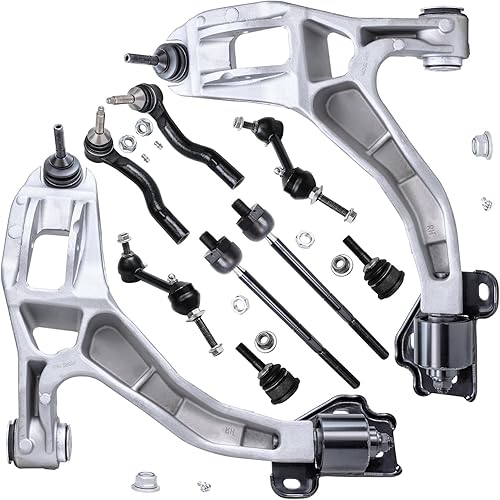 Miniatura 106 de Detroit Axle - Kit de suspensión frontal de 10 piezas para Chevy Trailblazer GMC Envoy XL Buick Rainier 9-7X Ascender, inferior y superior, 4 brazos