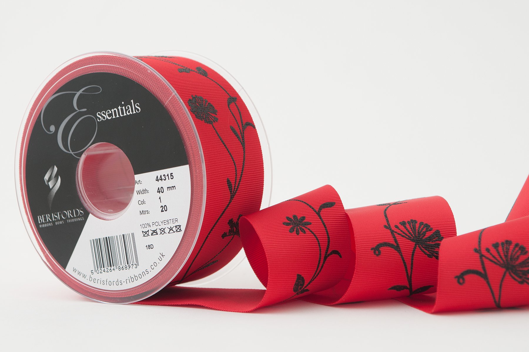 Berisfords Ribbon, Red, 40 mm