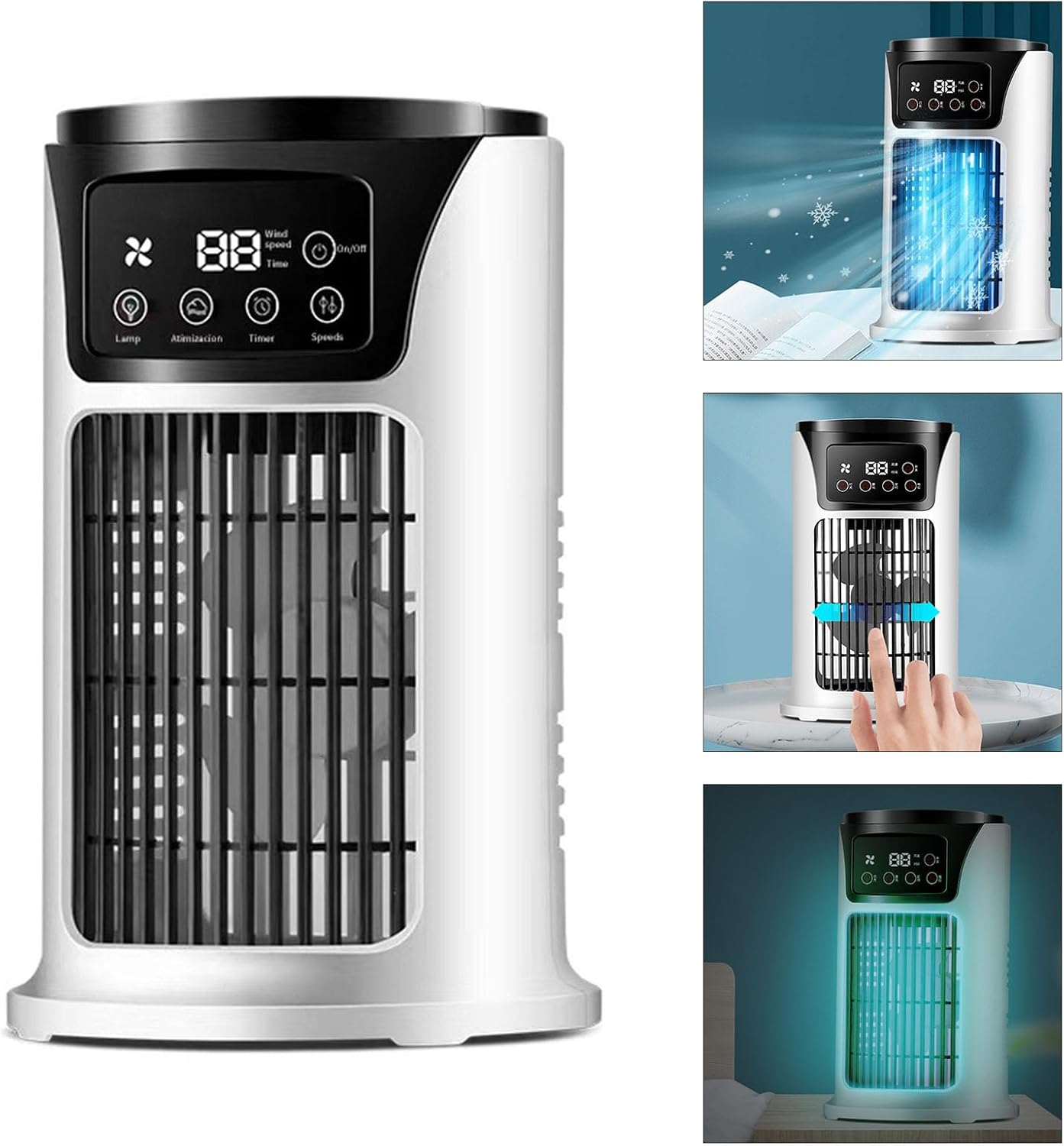 Fan, Desktop Air Coolers With 300ml Water Tanks 6 Speed Setting Cooling Fan 6h Timer Function For Dormitory Study Office Desk