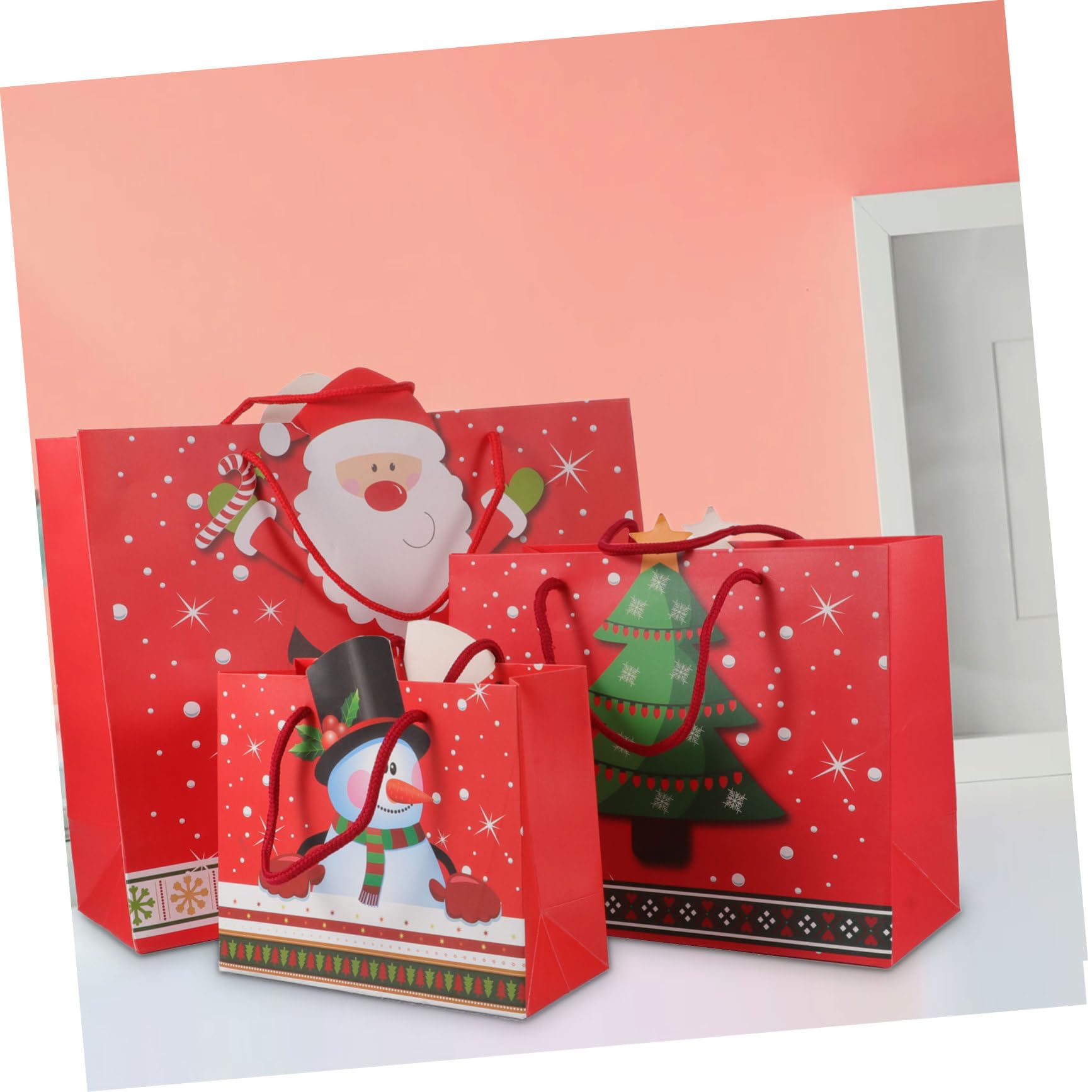 Gatuida 12pezzi Sacchetti di Carta Natalizi Sacchetti Regalo di Natale Natalizi per Caramelle Snack Biscotti Frutta Regali Stili multipli