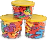 Vista 6 de Learning Resources Juego combinado de letras y números magnéticos jumbo - 80 piezas, juguetes de aprendizaje para niños de 3 años en adelante, ABC