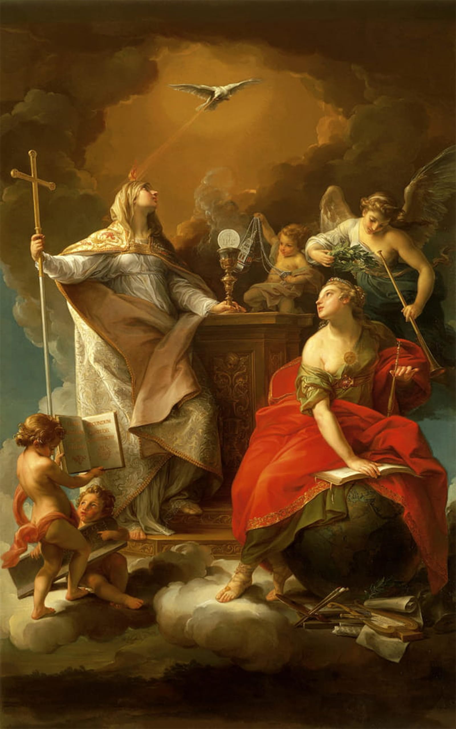 SERENDIPITP Vintage Picture Print on Canvas Wall Art Poster Allegory of Religion by Pompeo Girolamo Batoni Artwork Print Poster for Wall Decor 60x90cm
