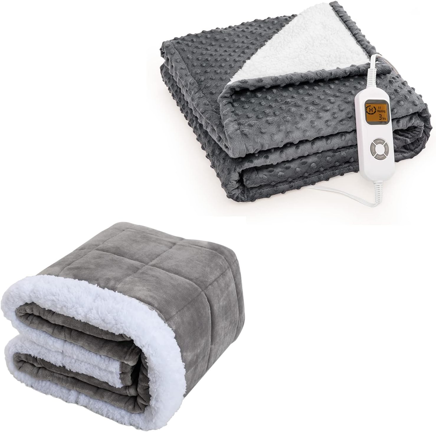 Mr. Sandman Minky Heated Blanket Electric Throw & Weighted