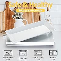 Vista 7 de Yedio Platos de porcelana de 14 pulgadas Yedio Bandeja para servir de 3 niveles