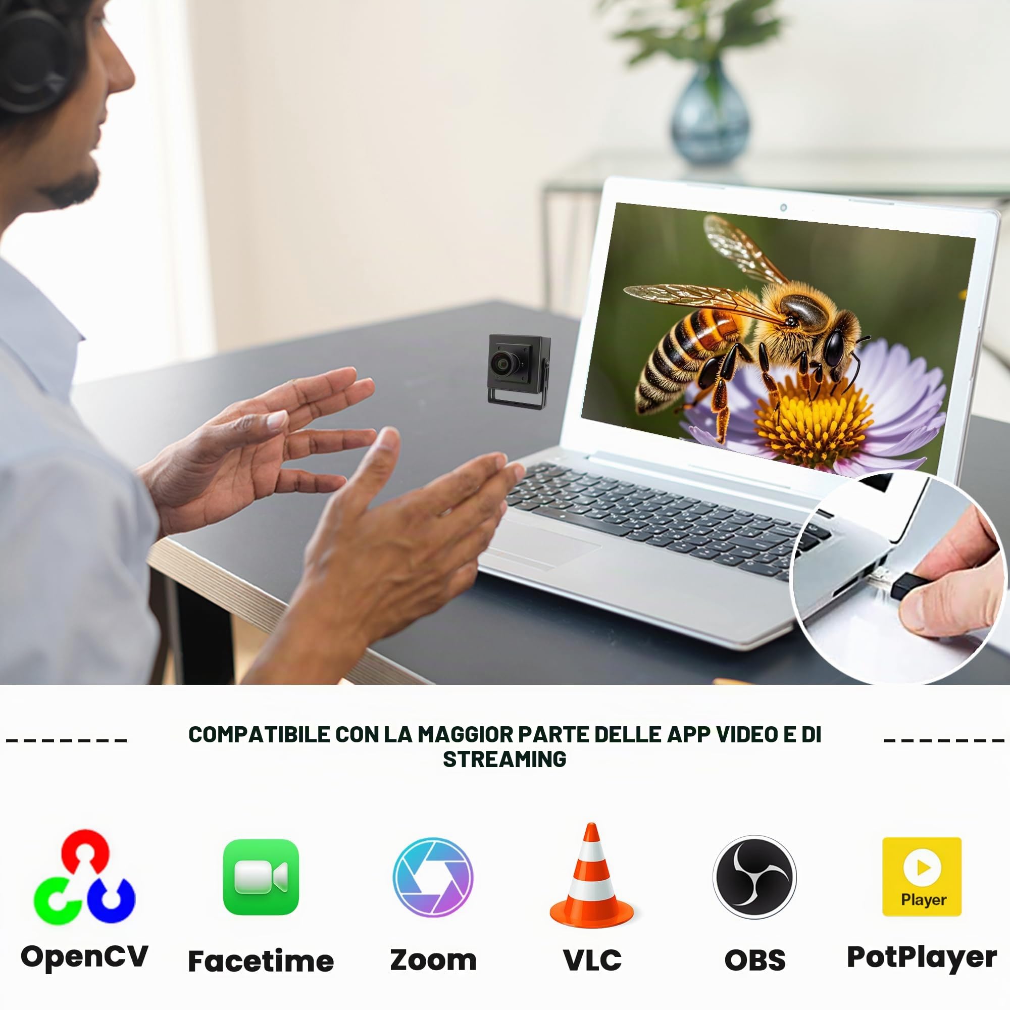 SVPRO Fotocamera Ad Alta Velocità 1080P 120fps M12 Grandangolo 12MP USB Lightburn 4K 30fps Per Stampante 3D IMX577 USB Esterna Per PC Laptop, Raspberry Pi