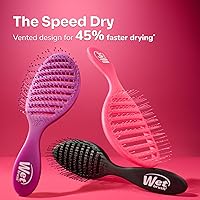 Vista 10 de Wet Brush Cepillo para Cabello de Secado Rápido, Morado, Diseño Ventilado y Cerdas Suaves HeatFlex, Seguro para Secado con Secador, Mango Ergonómico